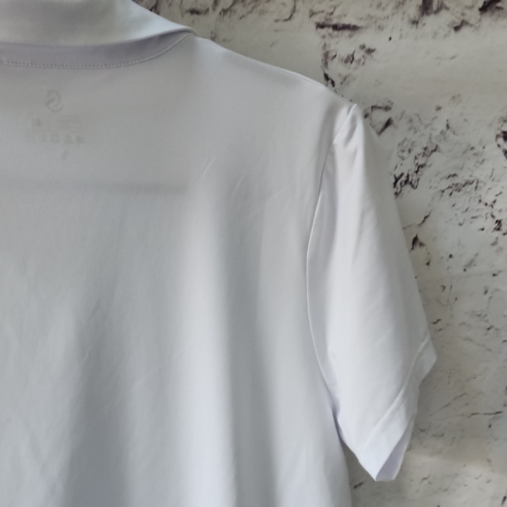 ISEEGZ White Short Sleeve Polo Shirt Golf Activewear Tennis Womens Size M - Picture 12 of 13